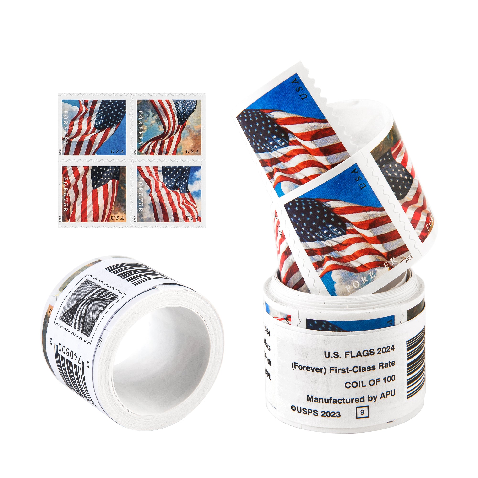 2024 US Flags Freedom Booklets / Rolls Self-Stick